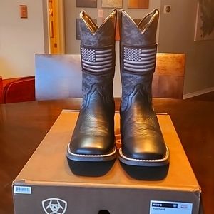 Men's Black Leather Ariat Boots
